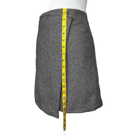 Haute Rouge Gray Wool Blend Mini Skirt Faux Wrap Asymmetrical Womens Size XS - Picture 6 of 9